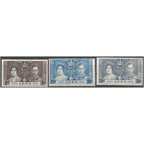 Aden 1937 Cornation Set SG13-15 Mounted Mint . ..
