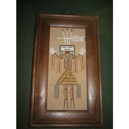 Female Yei Framed Sandpaper Art - 7.5" X 4.5"