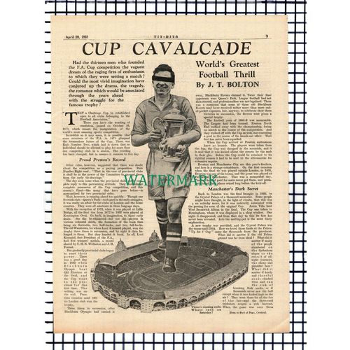 X574) F A Cup Competition Football - 1933 Article