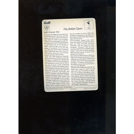 TOM WATSON The British Open 1978 Golf Sportscaster 6.2" Card 38-05 Premier Title