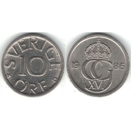 Sverige / Sweden - 10 öre 1986 D