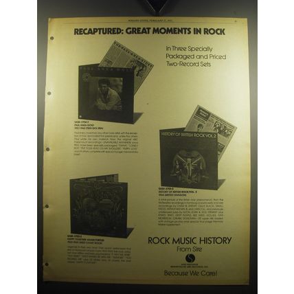 1975 Sire Records Ad - Paul Anka Gold; History of British Rock / Vol 2