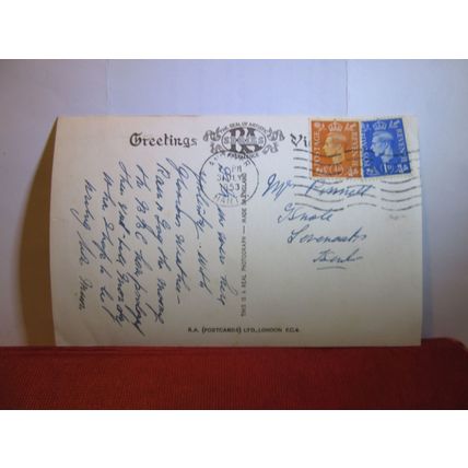 1st STATE ROOM, BLENHEIM PALACE, OXFORDSHIRE vintage used postcard RP 1953 pm =