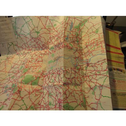 THE GREATER LONDON BUS MAP, 1939. modern sheet map #