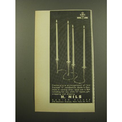 1959 H. Nils Silver Candlesticks Advertisement - Centerpiece arrangement