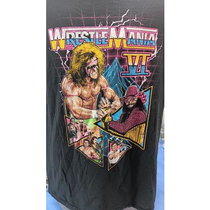 Wrestlemania VI T Shirt Ultimate Warrior Macho Man Black Large Mad Engine 2021