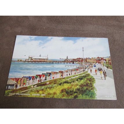 Valentines Postcard -West Promenade, Herne Bay Kent - Artist E.W Trick / A2158