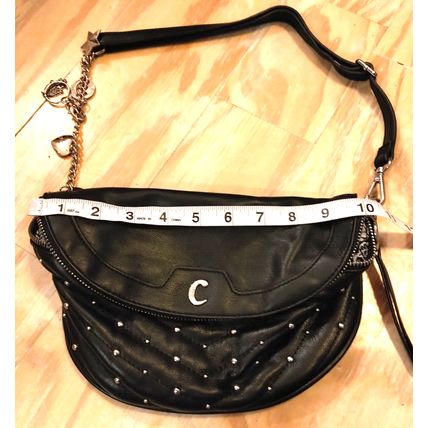 Circus by Sam Edleman Crossbody Fanny Pac Black w/Charms Studs Adjustable Strap