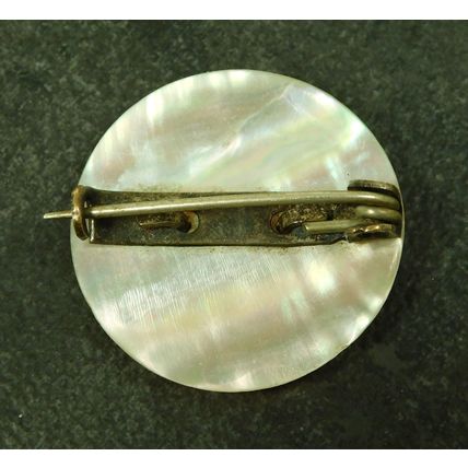 Antique WW1 Royal Artillery British Military MOP & Enamel Sweetheart Brooch