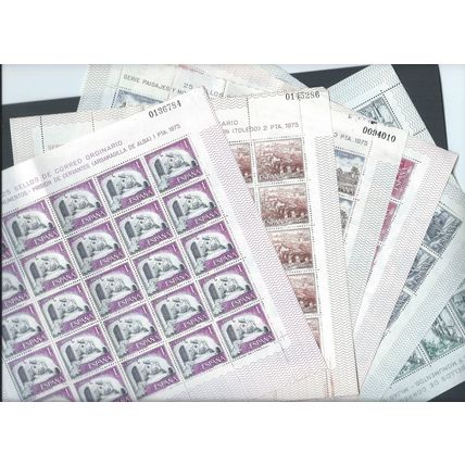 Spain stamps. 1975 Tourist Series MNH full sheets of 25 SG 2311 - 2316 (AM713)