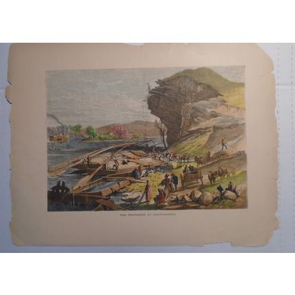 The Tennessee at Chattanooga - Hand-colored - Picturesque America 1872