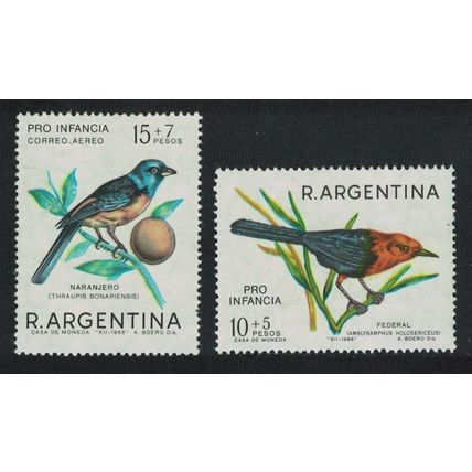Argentina Birds Blackbird Tanager 2v 1967 MNH SG#1191-1192