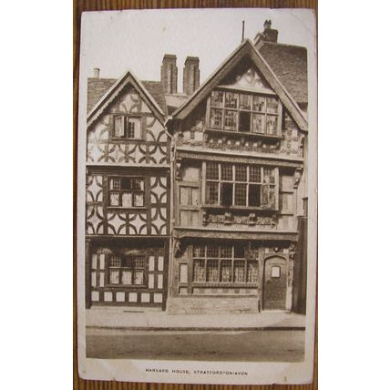 1961 postcard Harvard House, Stratford on Avon