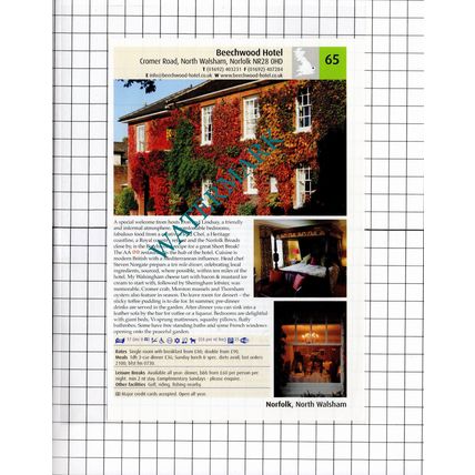 Beechwood Hotel North Walsham Norfolk / The Old Rectory Norwich -2011 Advert