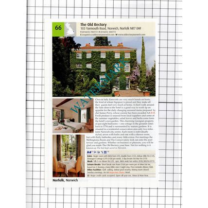 Beechwood Hotel North Walsham Norfolk / The Old Rectory Norwich -2011 Advert