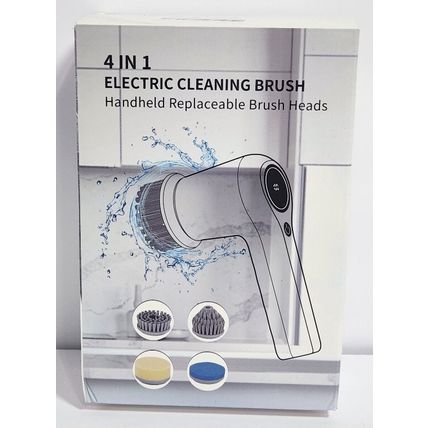 4 In 1 Electric Handheld Cleaning Brush Rechargeable Orange Black Waterproof