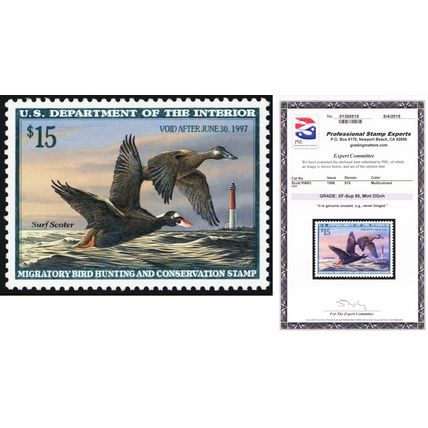 RW63, MNH XF/Superb $15 - With Graded 95 PSE Certificate - Stuart Katz