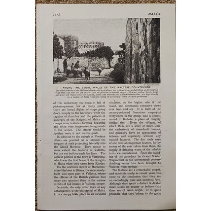 Stone Walls In Countryside, Malta, Book Illustration (Print), c1920