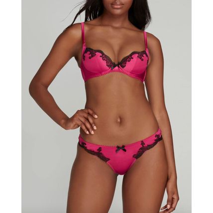 AGENT PROVOCATEUR Molly Plunge Underwired Bra Pink/Black BNWT