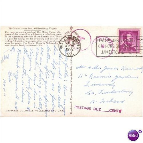 USA PC1962 - The Manor House Pool, Williamsburg - Official Williamsburg Card