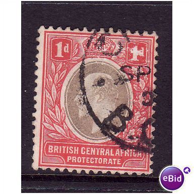 British Central Africa 1903 SG 59 1d GREY AND CARMINE FINE USED