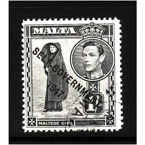 MALTA 1948 SG243 1s BLACK FINE USED