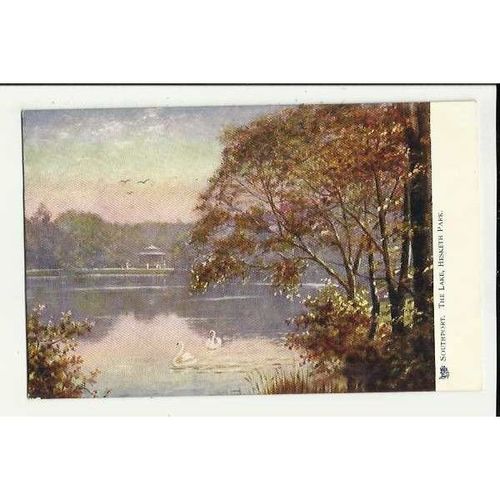780 SOUTHPORT Hesketh Park Lake Oilette Postcard