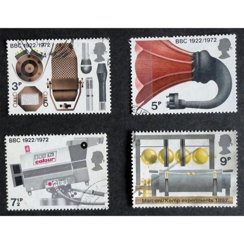 Great Britain 1972 BBC Broadcasting Used SG 909-912 Sc 676-679 stamp marconi