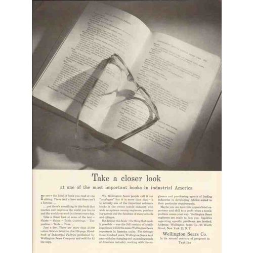 wellington sears company 1947 look industrial fabric cotton vintage ad