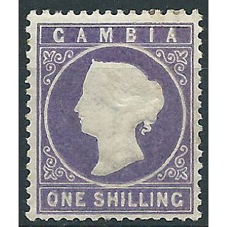 Gambia 1887 SG35 1/- Violet Mounted Mint....
