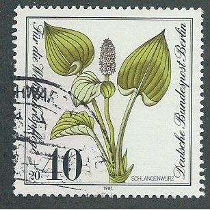 BERLIN -1981 40pf +20 'HUMANITARIAN - WILD FLOWERS' FINE USED (EBID44-837)
