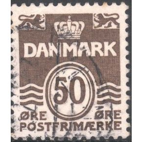 Denmark 1974 - 50ore brown - numeral - used