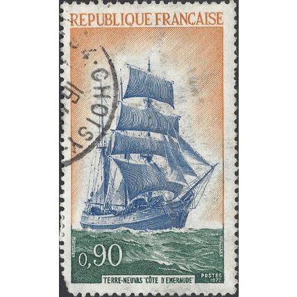 FRANCE, SEA, Newfoundland sailer "Cote d'Emeraude, orange 1972, 0.9F