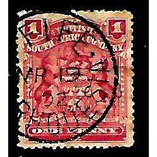 RHODESIA 1908 1d ROSE SG77 FINE USED