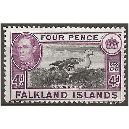 Falkland Island 1949 SG154 4d Black & Purple Mounted Mint . .. .