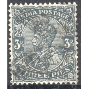 India 1911 - SG 201 - KGV 3p grey - used 12