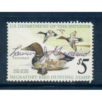 Used RW42 $5 Canvasback Ducks and Decoy Very Fine C1056