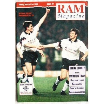 1993 programme Derby County v. Swindon Town