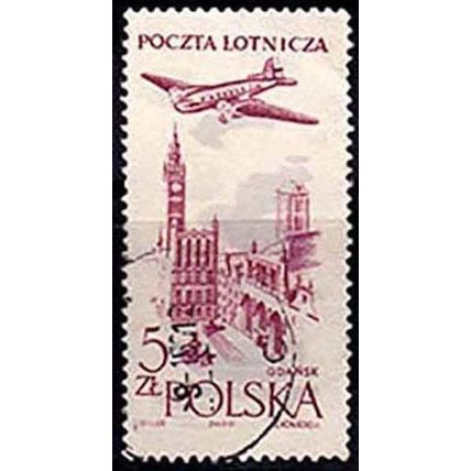 Poland 1958 Aeroplane 5zl Used Stamp