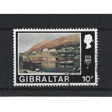 Gibraltar.SG277 10p South Barracks from Rosia Bay.Fine Used.Nov23