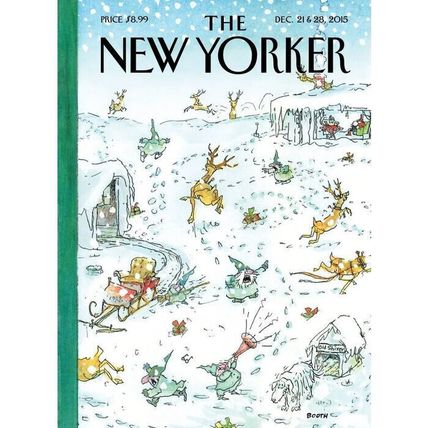 THE NEW YORKER-DECEMBER 21, 2015-“Holiday Spirit,” by George Booth.-NEW