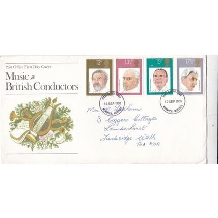 GB 1980 British Conductors FDC Norwich cancel written With enclosure VGC