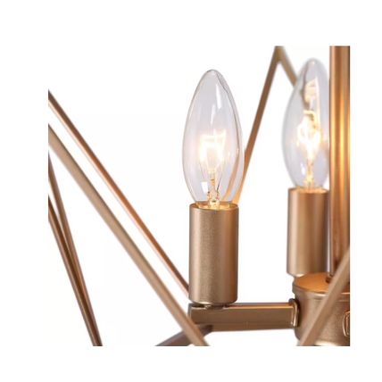 Uolfin Modern Gold Chandelier, 15.7 in. 4-Light Farmhouse Cage
