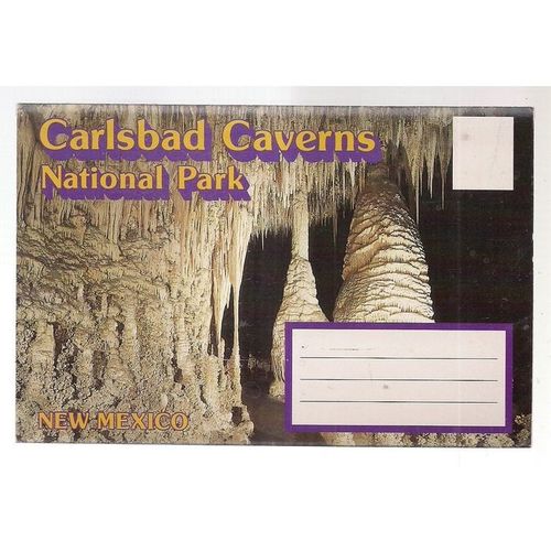 CARLSBAD CAVERNS,National Park fold-up card, New Mexico postcard c.1981 unused