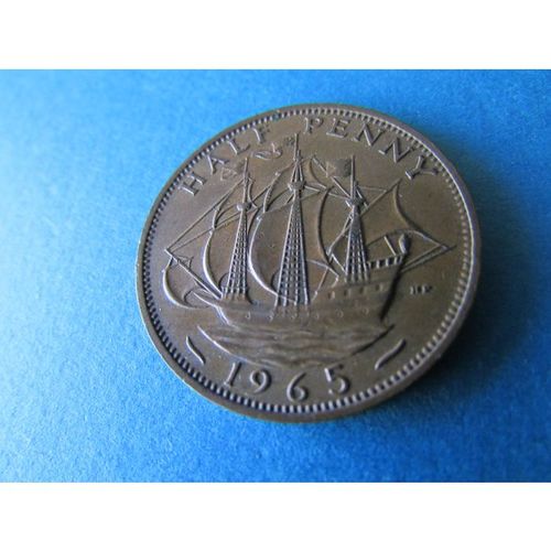 1965 QUEEN ELIZABETH II HALFPENNY - COIN - 5 FREE POST. AJ