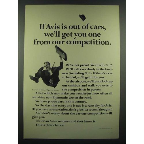 1966 Avis Rent a Car Ad - We'll Get You One From Our Competition