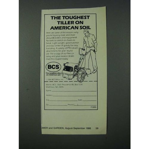 1986 BCS Tillers Ad - The Toughest Tiller On American Soil