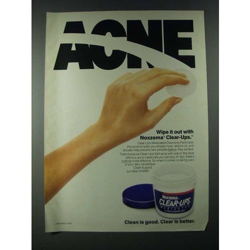 1987 Noxzema Clear-Ups Ad - Wipe It Out