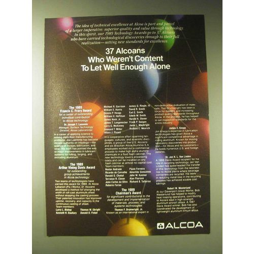 1989 Alcoa Aluminum Ad - 37 Alcoans who weren't content to let well enough alone
