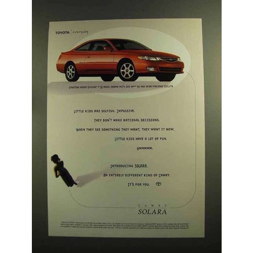 1998 Toyota Camry Solara SE Ad - Kids are Selfish